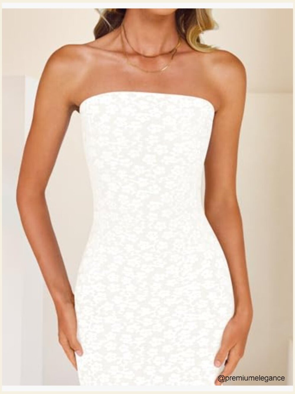 Strapless Floral Bodycon Midi Dress, Summer Wedding Guest Beach Formal - Picture 6 of 7